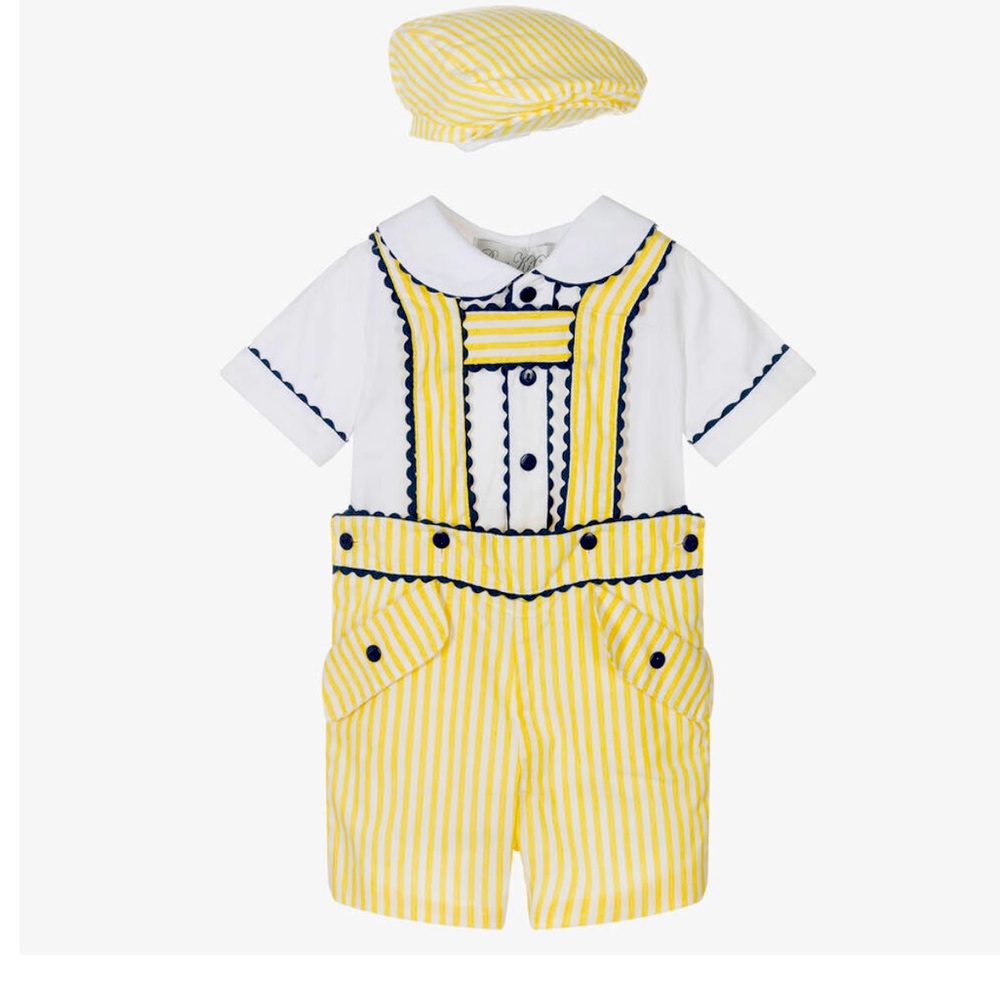 Beau kid set yellow and white for a dapper baby
